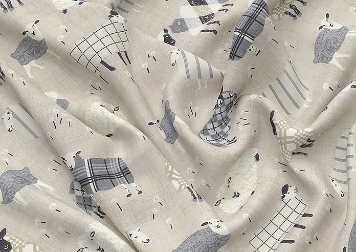 Baa Baa, Charcoal - Twist&Fit Roman Blind - Image 4